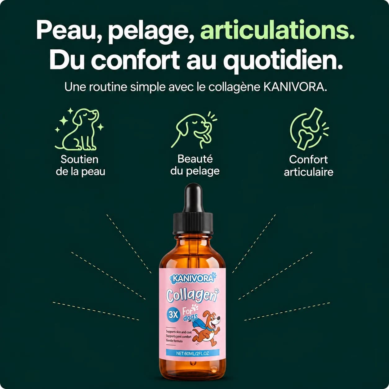 Collagène liquide pour chien — Peau, pelage & articulations - photo 2
