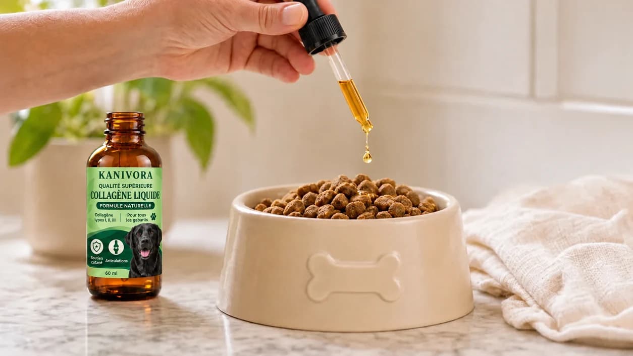 Pressez la pipette pour prélever la dose quotidienne de votre chien, soit 1 à 4 ml selon son poids (voir « Dosage & Mode d'emploi » ci-dessus).