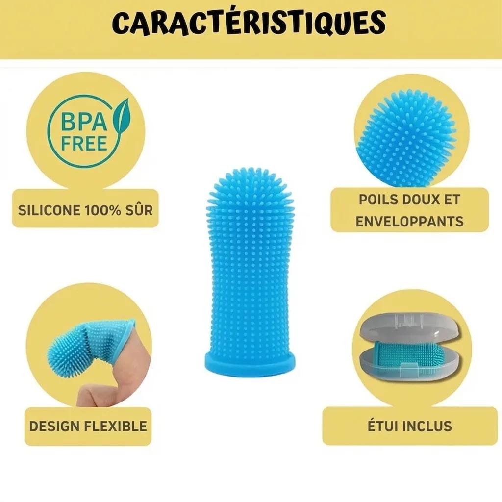 Brosse a Dents Doigt pour Chien (Lot de 6) - photo 4