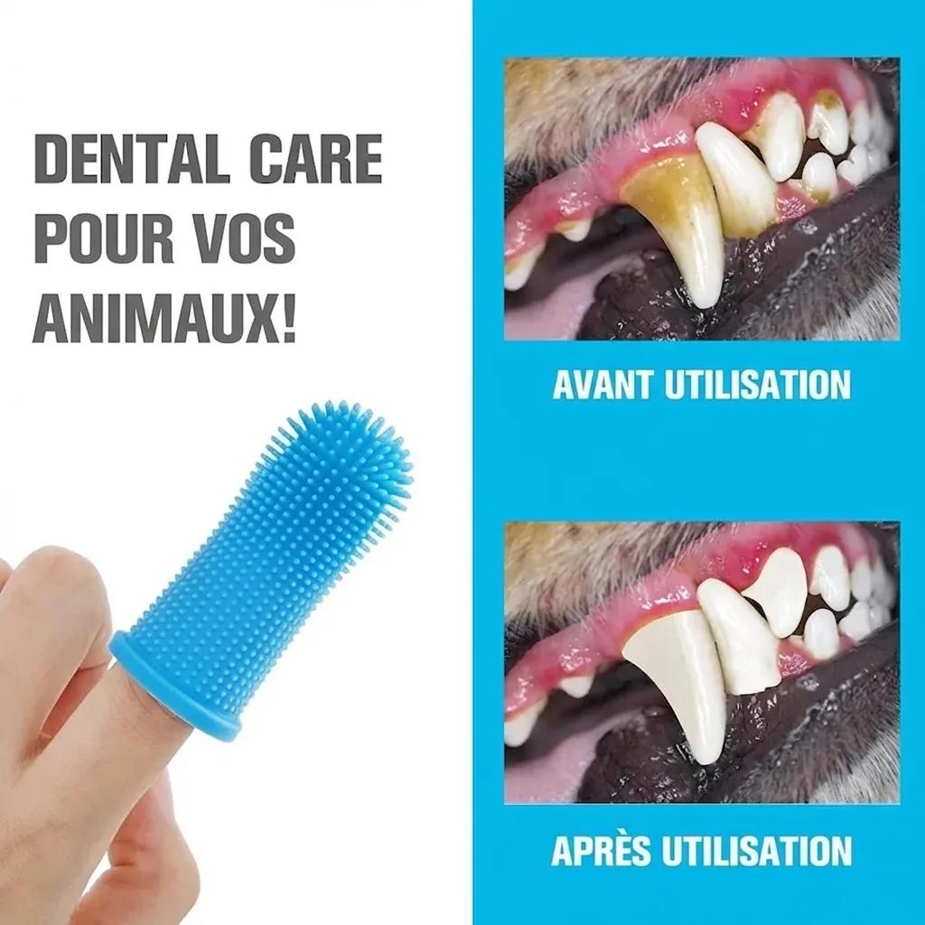 Brosse a Dents Doigt pour Chien (Lot de 6) - photo 3