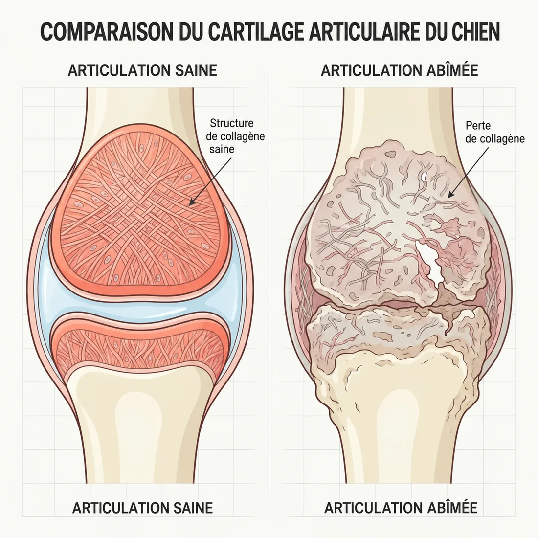 Collagène et articulations du chien, que montrent les études ?